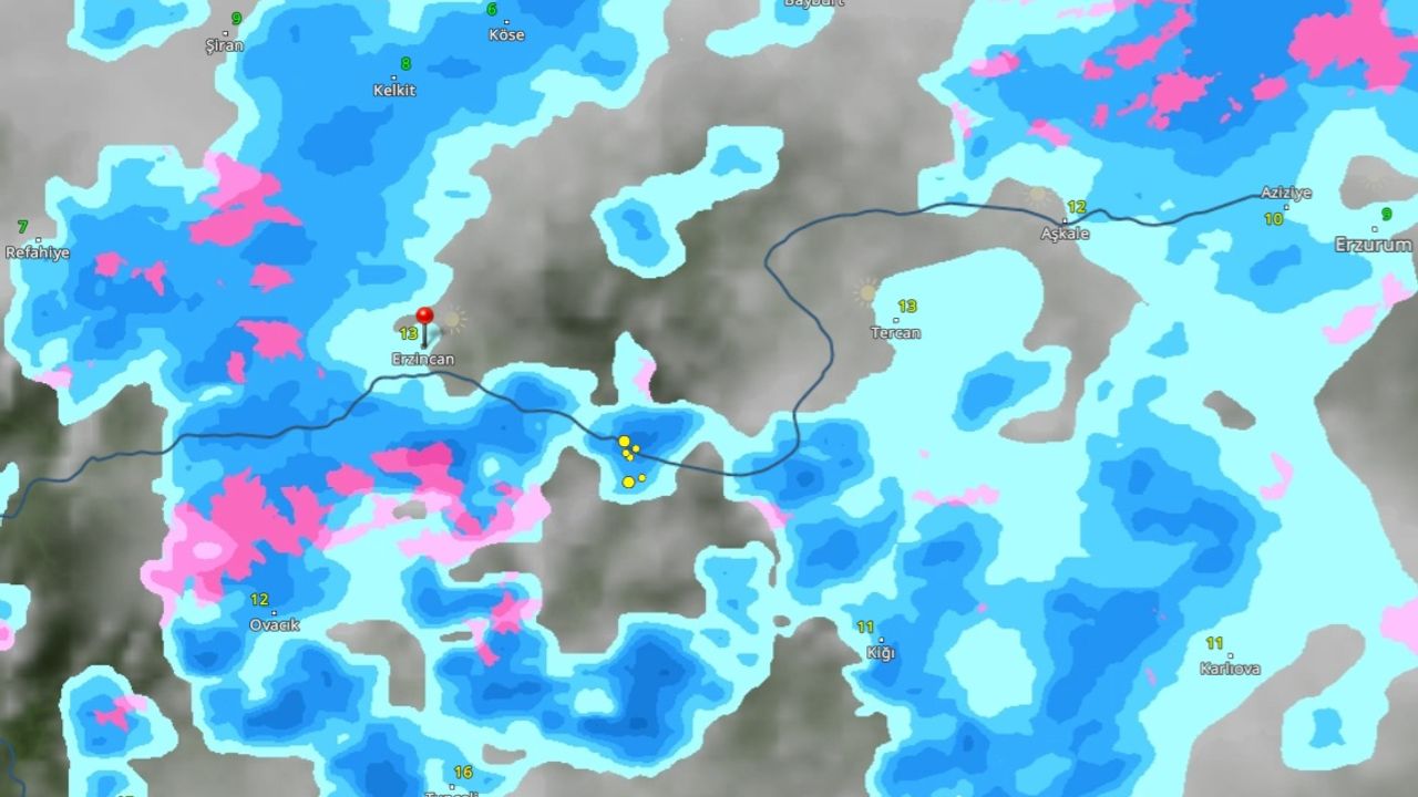 Meteoroloji Çarşamba günü için Erzincan'ı uyardı