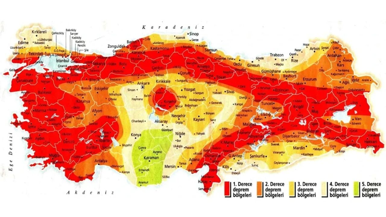 Erzincan birinci derece risk taşıyor