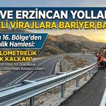 Sivas ve Erzincan Yollarında Tehlikeli Virajlara Bariyer Barikatı!