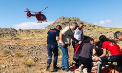Tırmanırken Düşen Vatandaş, Helikopterle Hastaneye Kaldırıldı