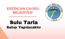 ERZİNCAN ÇAYIRLI BELEDİYESİ SULU TARLA SATIŞI YAPILACAKTIR