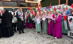 Kuran kursu öğrencileri Filistin’e destek için bir araya geldi