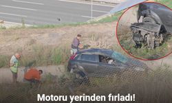 Yok artık dedirten kaza: Araç motoru yerinden fırladı!