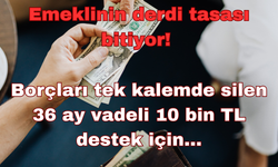 Emeklinin Derdi Tasası Bitiyor: Borçları Tek Kalemde Silen 36 Ay Vadeli 10 Bin TL Destek İçin!