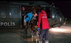 Kalp krizi geçiren hastaya Sikorsky helikopter desteği