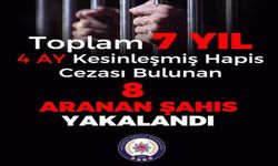 Erzincan’da çeşitli suçlardan 8 tutuklama