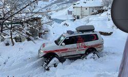 Erzincan'da rahatsızlanan vatandaşa kar paletli ambulansla ulaştılar...