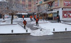 Erzincan'da kar mesaisi başladı...