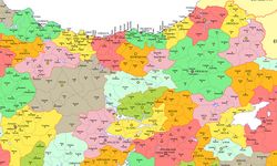 1927 yılında Erzincan İlçeleri ve Türkiye haritası