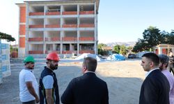 Erzincan'da 3 okul inşaatında inceleme...