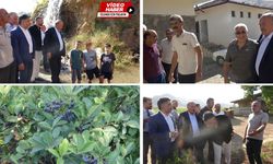 Karaman köylülerle su sorununu konuştu, Aronya bahçesini gezdi