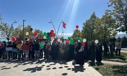 Erzincan’da özgürlük için gökyüzüne yüz balon bırakıldı