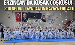 Erzincan’da kuşak coşkusu! 200 sporcu aynı anda havaya fırlattı