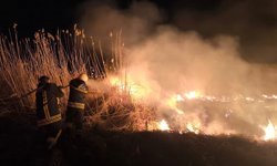 Erzincan'da gece yangını... Gece alevlerle aydınlandı...