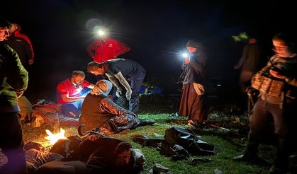 Attan düşen kadının yardımına helikopter yetişti