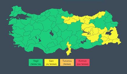 Erzincan, Gümüşhane, Bayburt ve Tunceli dikkat!