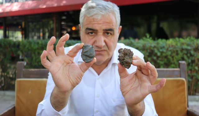 Mantar toplarken bulduğu taşlara gözü gibi bakıyor