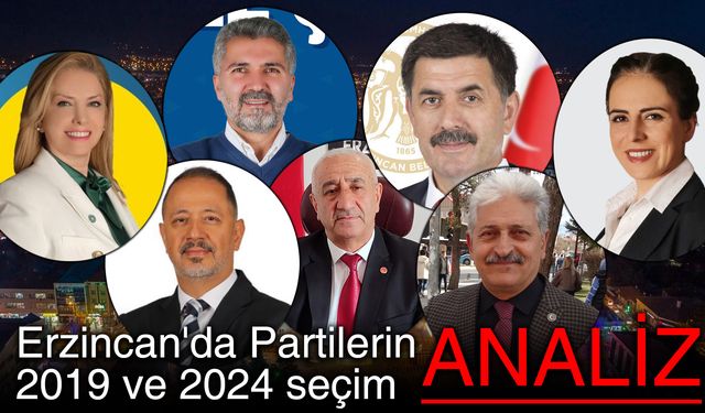 Erzincan'da ki partilerin 2019 ve 2024 seçim analizi