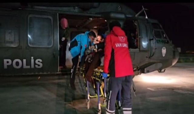 Kalp krizi geçiren hastaya Sikorsky helikopter desteği