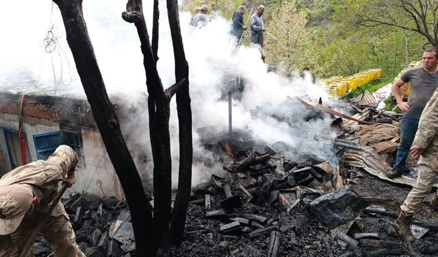 Kemaliye'de yangın: Ev kullanılamaz hale geldi