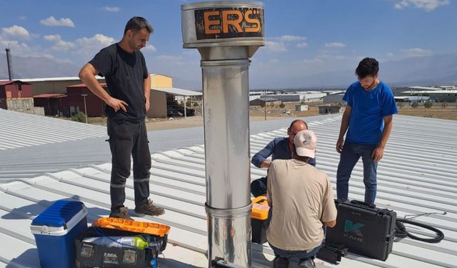 Erzincan'da  viyol üretimi yapan firmada emisyon denetimi