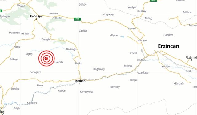 Erzincan'da deprem meydana geldi....