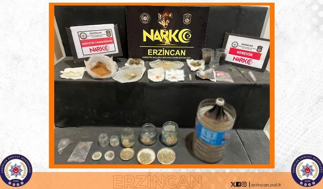 Erzincan'da şahsın evinde yasaklı madde ele geçirildi
