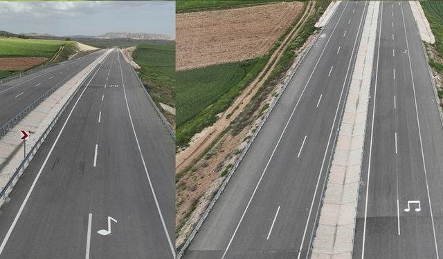 Türkiye'nin ilk melodili yolu trafiğe açıldı