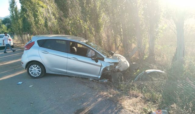 Erzincan’da otomobil yoldan çıktı: 2 yaralı