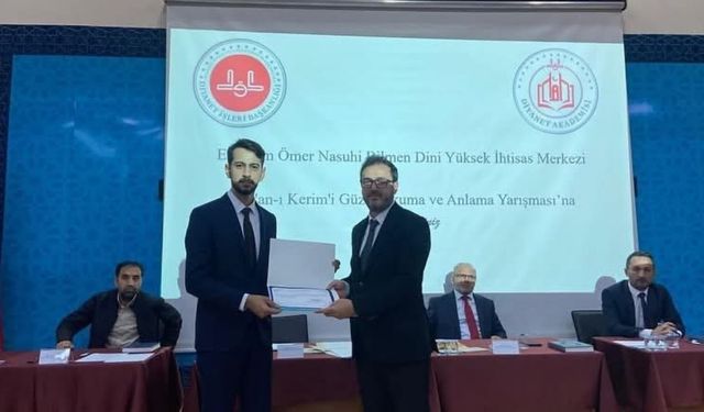 Erzincanlı aday din görevlisi Erzurum’da bölge birincisi oldu