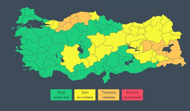 Meteoroloji 39 ili sarı ve turuncu kotla uyardı