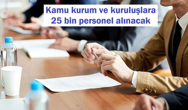 Kamu kurum ve kuruluşlara 25 bin personel alınacak