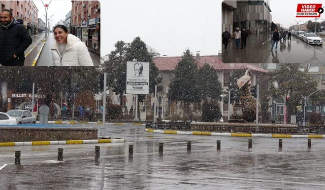 Erzincan’da lapa lapa kar sürprizi:Şehir merkezinde kış sevinci
