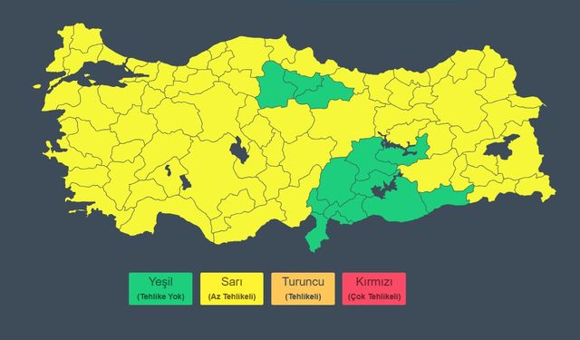 Meteoroloji Türkiye'yi sarı kodla uyarıyor