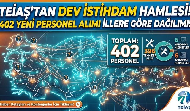 TEİAŞ’tan Dev İstihdam Hamlesi: 402 Yeni Personel İllere Göre Dağılımı!
