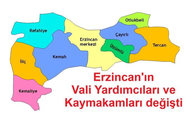 Erzincan'ın vali yardımcıları ve kaymakamları değişti