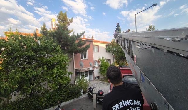 Çatıya Çıktı, Aşağı İnemedi! Erzincan İtfaiyesi Yardımına Koştu
