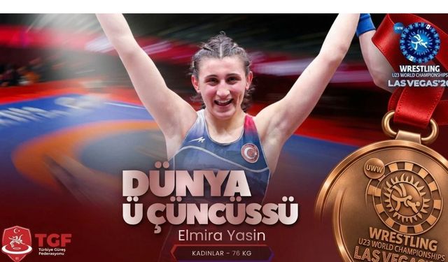 Erzincanlı Milli Güreşçi Elmira Yasin Dünya Üçüncüsü Oldu!