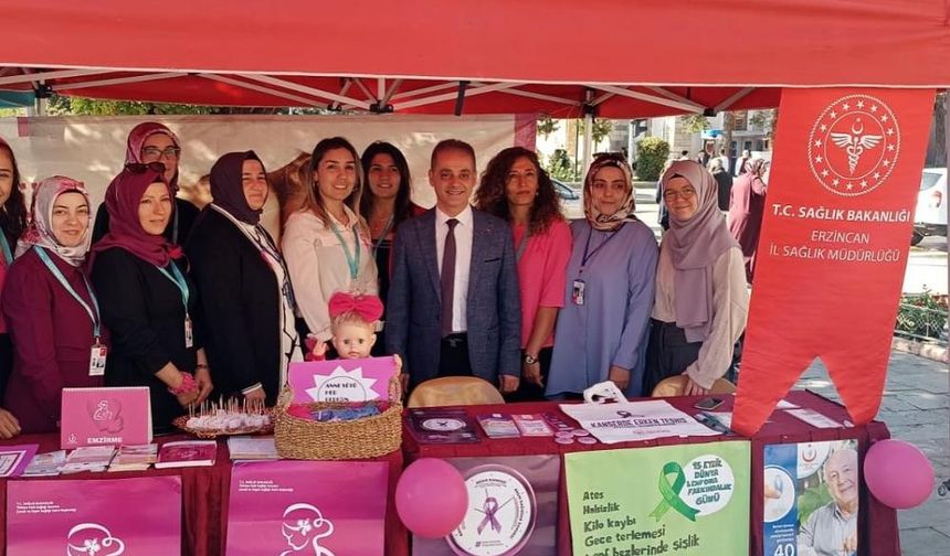 Erzincan Dörtyol Meydan'da Ekim ayı sağlık bilgilendirme standı kuruldu