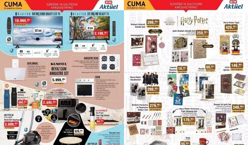 BİM 28 Kasım Salı – 1 Aralık Cuma Aktüel ürün katalogu çıktı! İşte Raflara çıkanlar, Stanley Termos, Harr Potter Ürünler