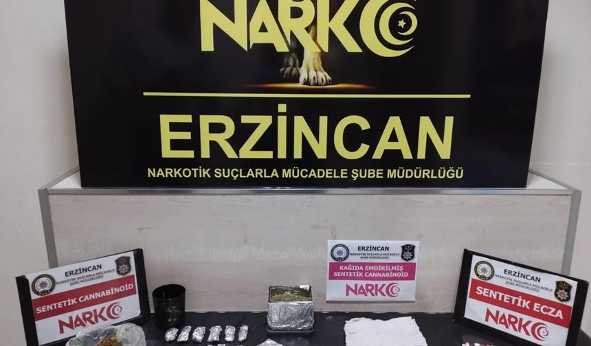 Erzincan'da düzenlenen operasyonda uyuşturucu tacirlerine darbe!