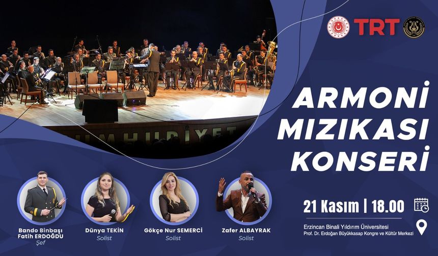 Erzincan’da TRT sanatçıları dev bir konser verecek