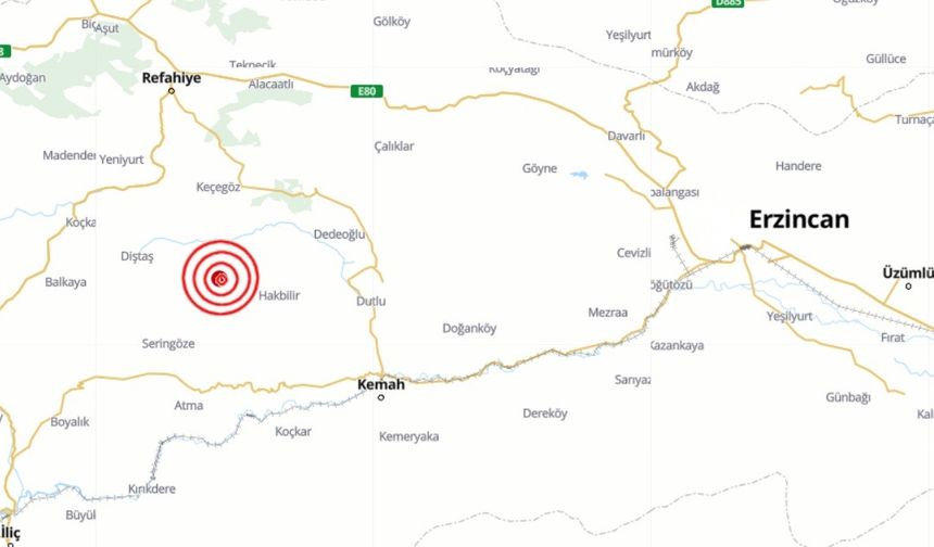 Erzincan'da deprem meydana geldi....