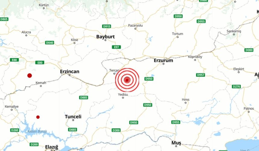 Son Dakika... Tercan'da deprem.....
