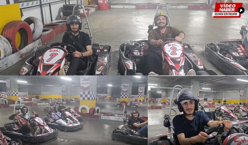 Erzincan’da Gokart keyfi: Yerli ve yabancı öğrenciler piste akın etti