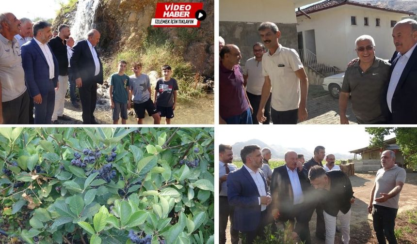 Karaman köylülerle su sorununu konuştu, Aronya bahçesini gezdi