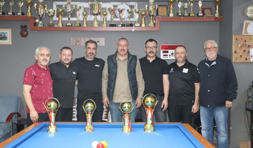 Erzincan’da ki bilardo şampiyonası sona erdi