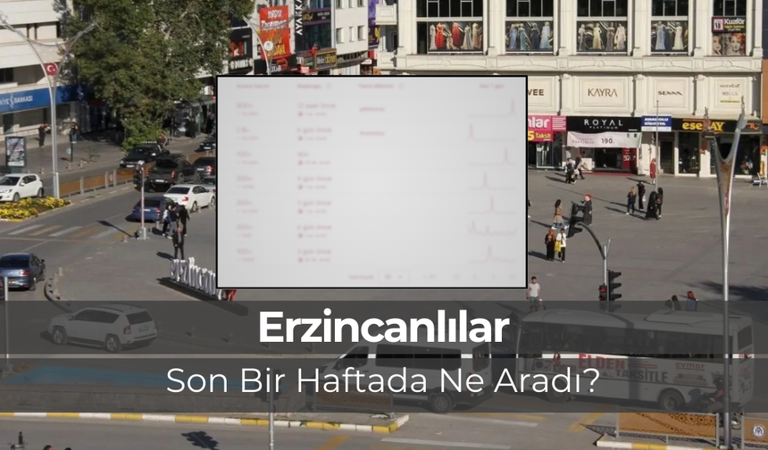Erzincan'da 7 Gün Boyunca En Çok Bu Kelimeler Arandı!