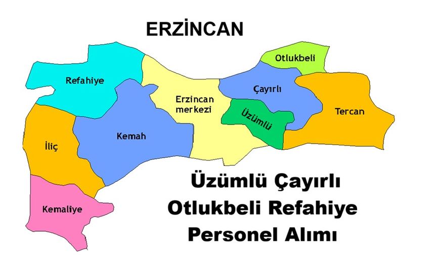 Üzümlü, Çayırlı, Otlukbeli ve Refahiye'ye 280 işçi alınacak