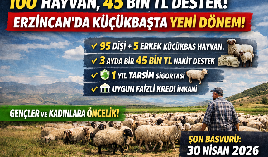 100 hayvan, 45 bin tl destek! Erzincan’da küçükbaşta yeni dönem başladı